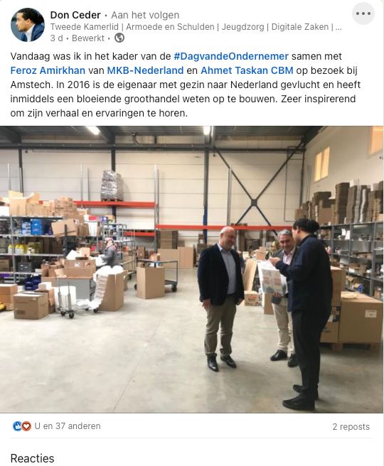 Dag van de Ondernemer bezoek bij HOGIAF leden